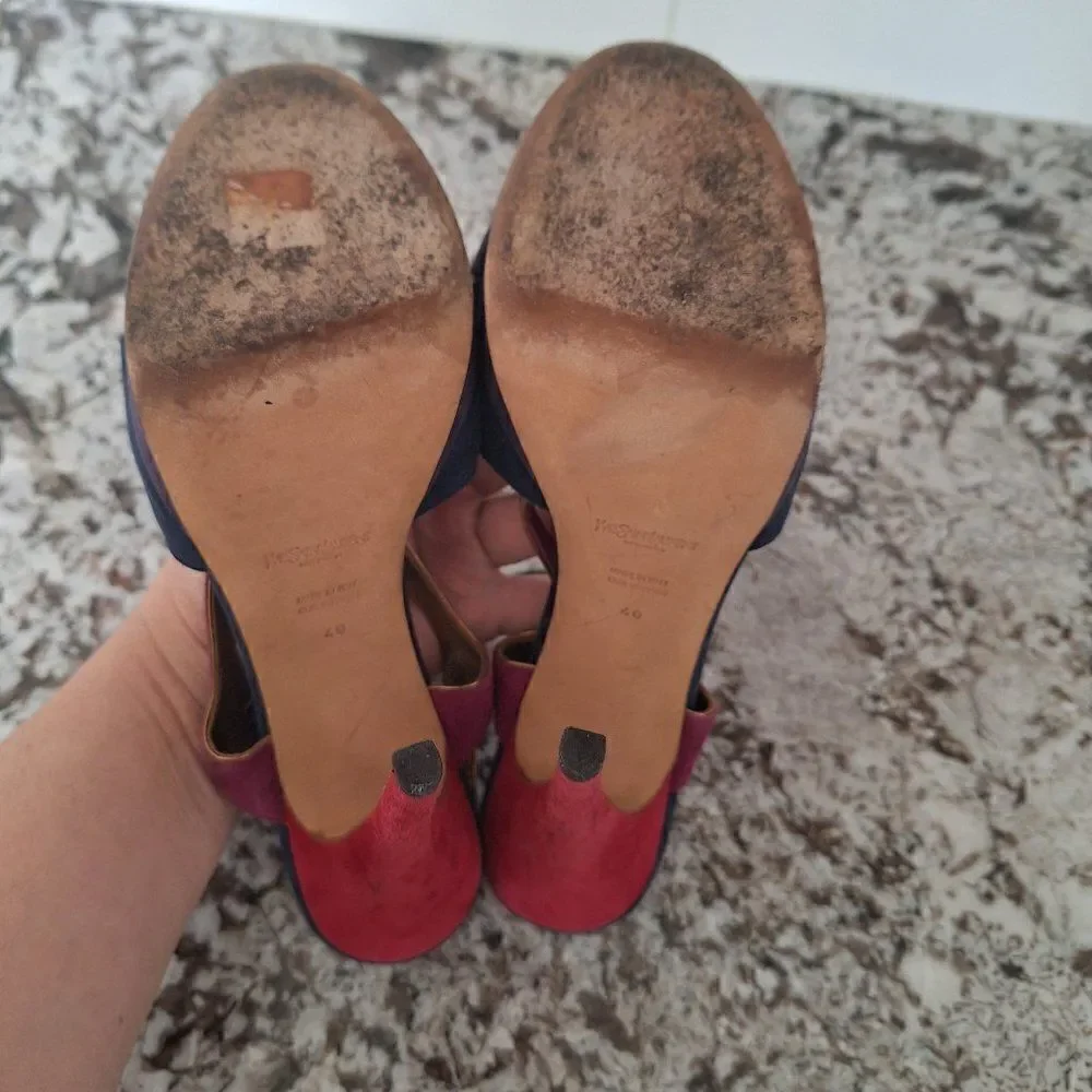 Yves Saint Laurent straps platform sandal multi color size 40‎